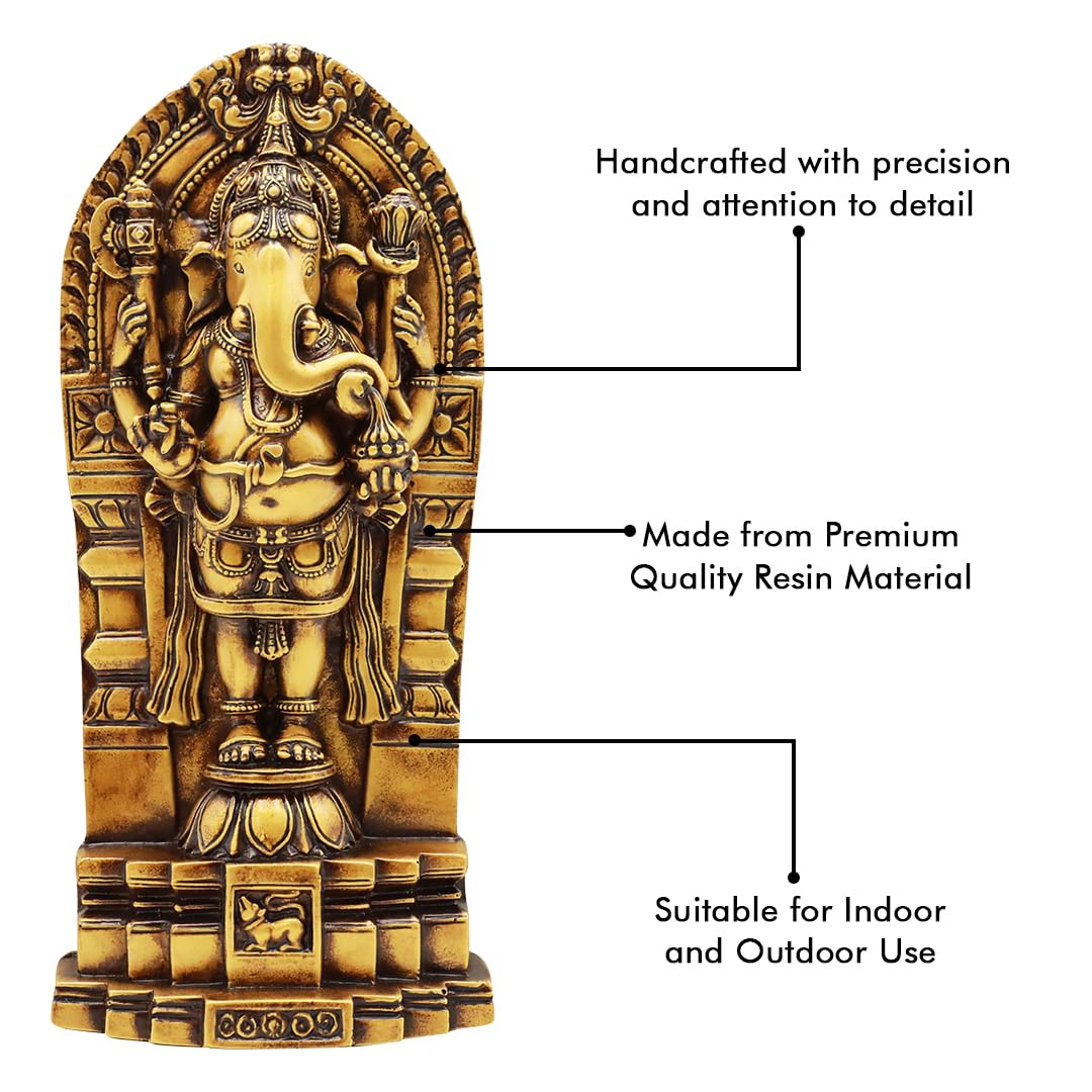 Artarium Standing Shree Ganesha Ji Ganpati Lord Ganesh Statue Idol Wall Hanging Sculpture Lucky Feng Shui Wall Decor Showpiece F